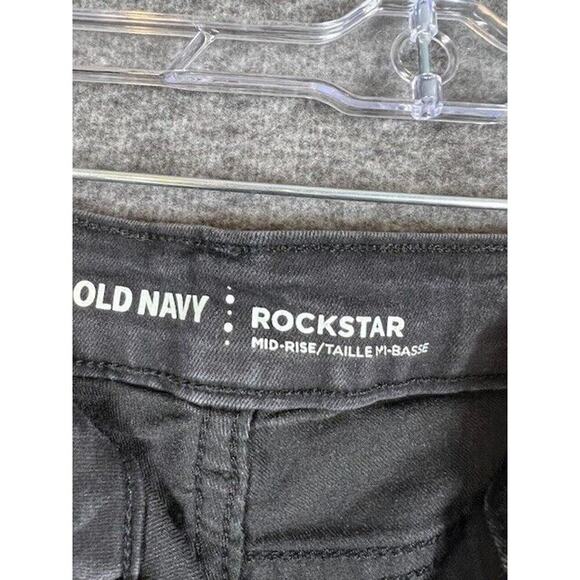 Old Navy Rockstar Black Jeans Mid-Rise Distressed Women’s Size 2 - Picture 4 of 7